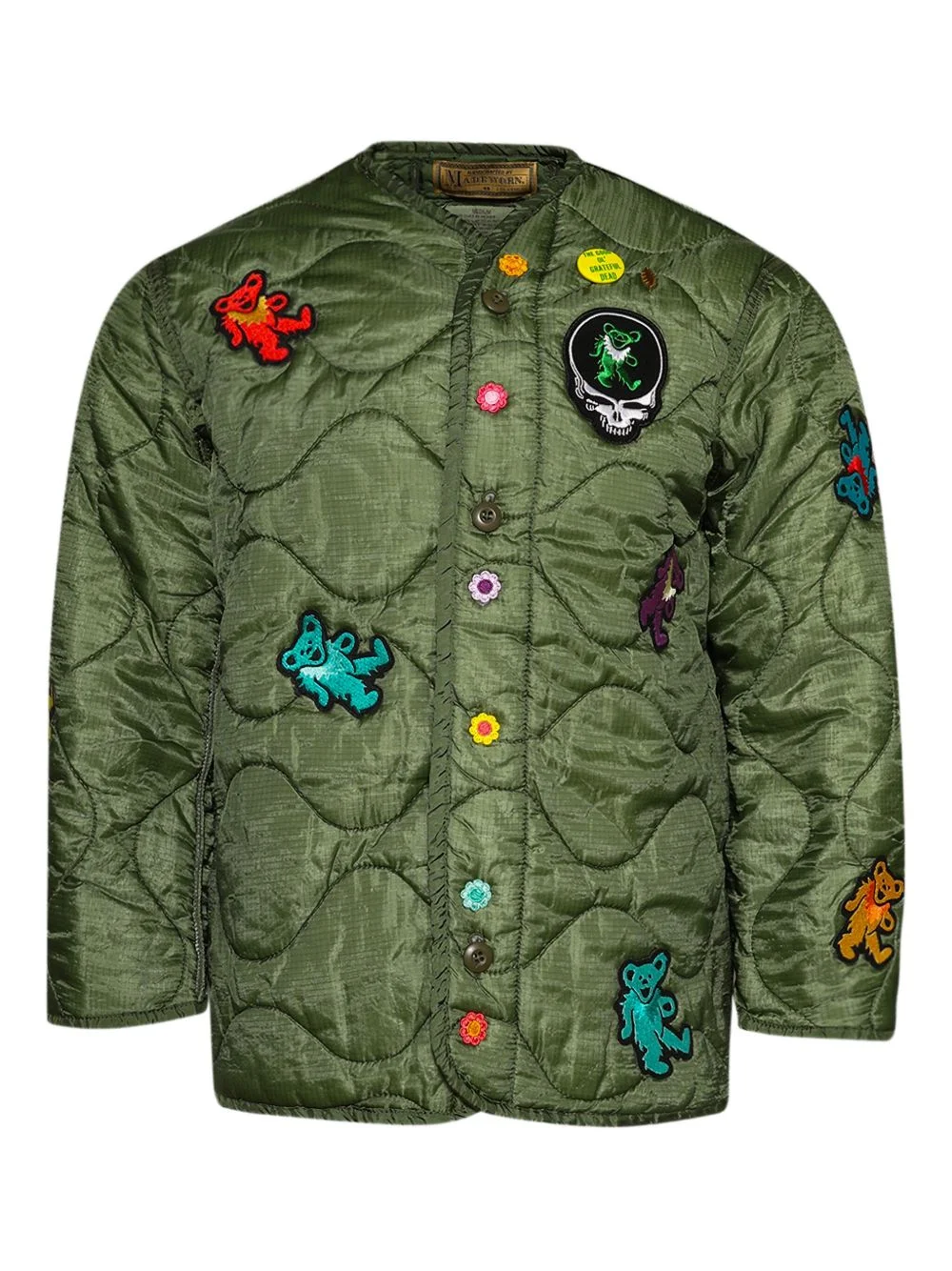 patch-detail padded jacket - 1