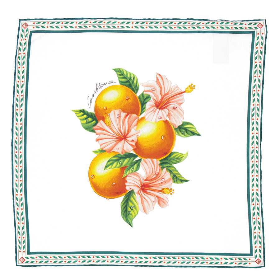 Casablanca Ladies Orange Silk Scarf In Fleur - 3