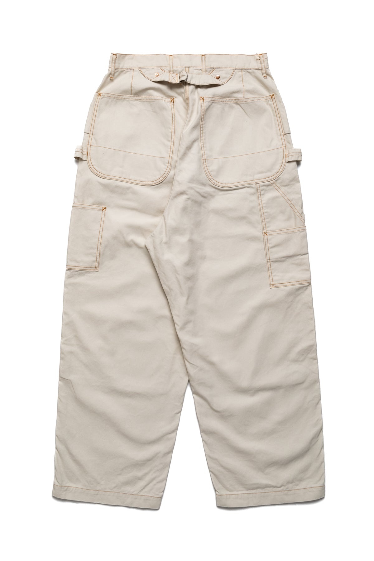 Light Canvas ZIPPER Wide LUMBER Pants - Ecru - 3