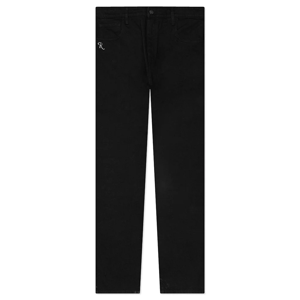 SLIM FIT DENIM PANTS - BLACK - 1
