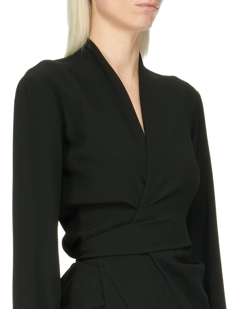 Abito draped crepe wrap midi dress 4