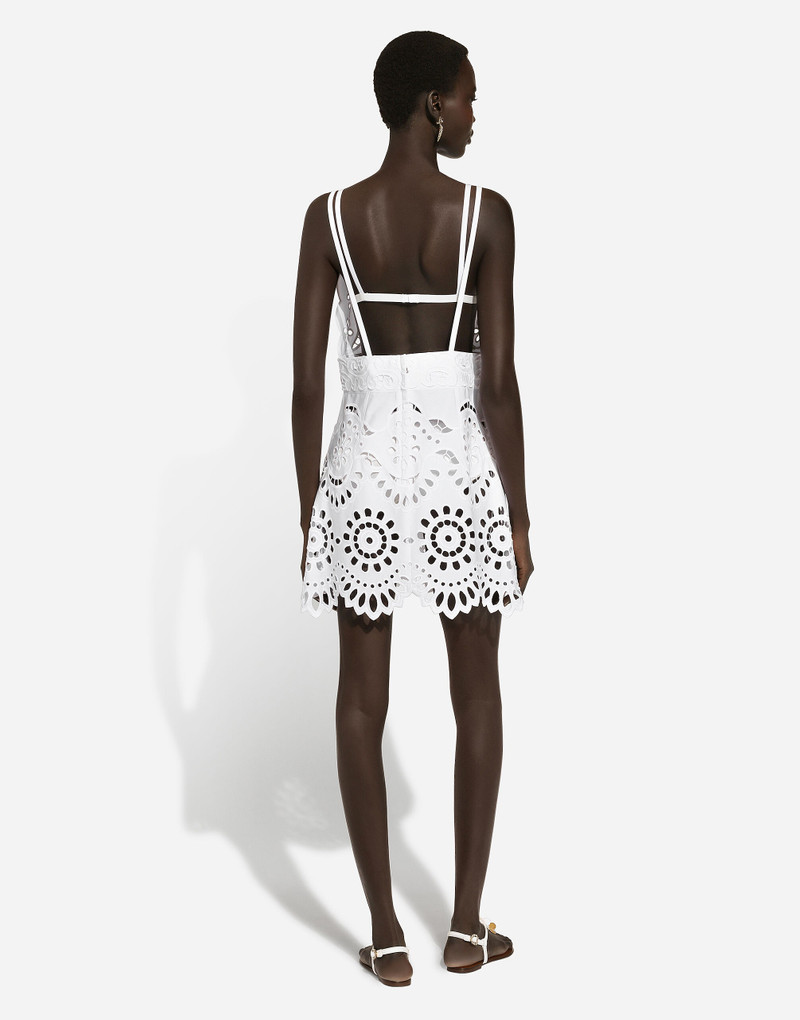 Cotton minidress with straps and cut-out detailing 3