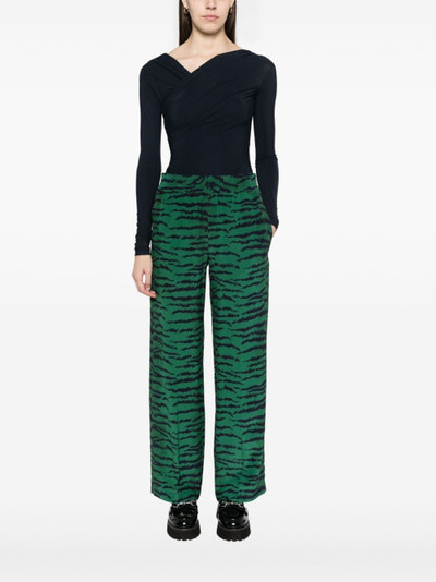 Victoria Beckham tiger-print straight-leg trousers outlook