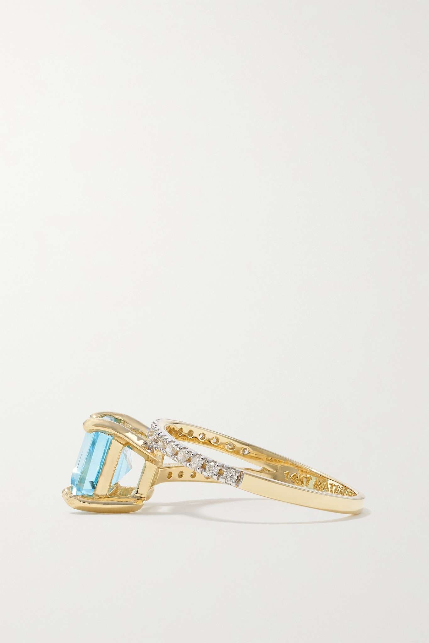 Point of Focus 14-karat gold, topaz and diamond ring - 5