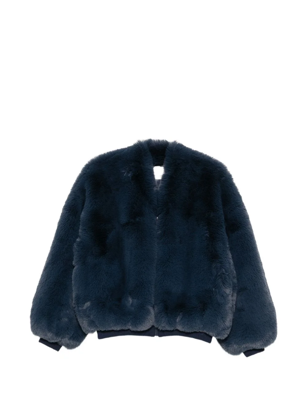faux-fur zip-up coat - 1