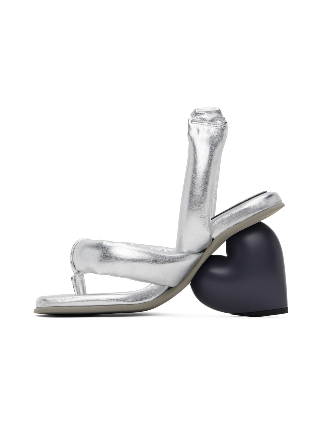 Silver Love Heeled Sandals - 3