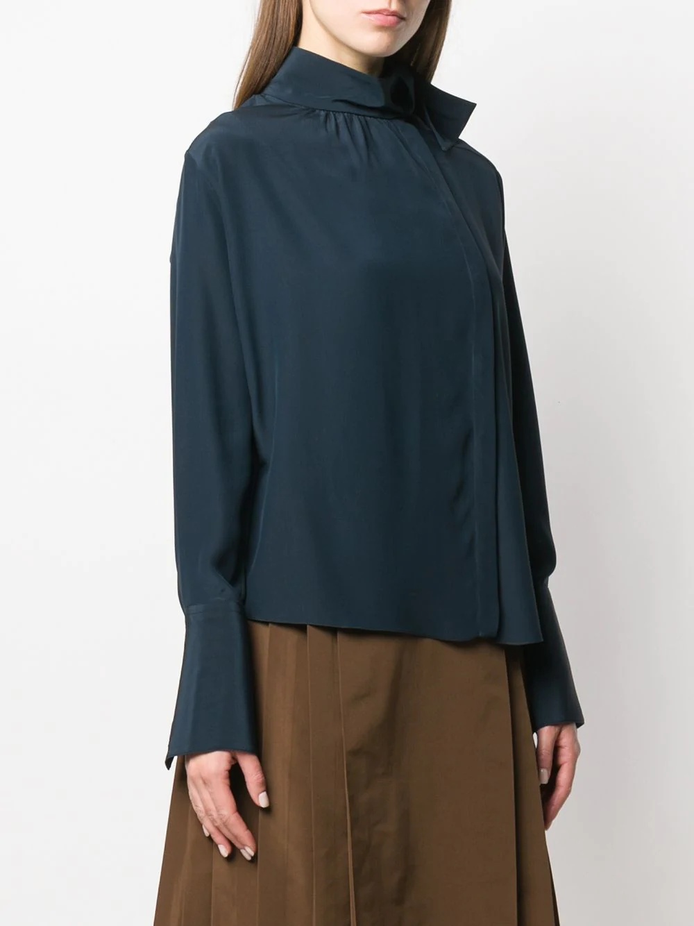 foulard collar flowing blouse - 3