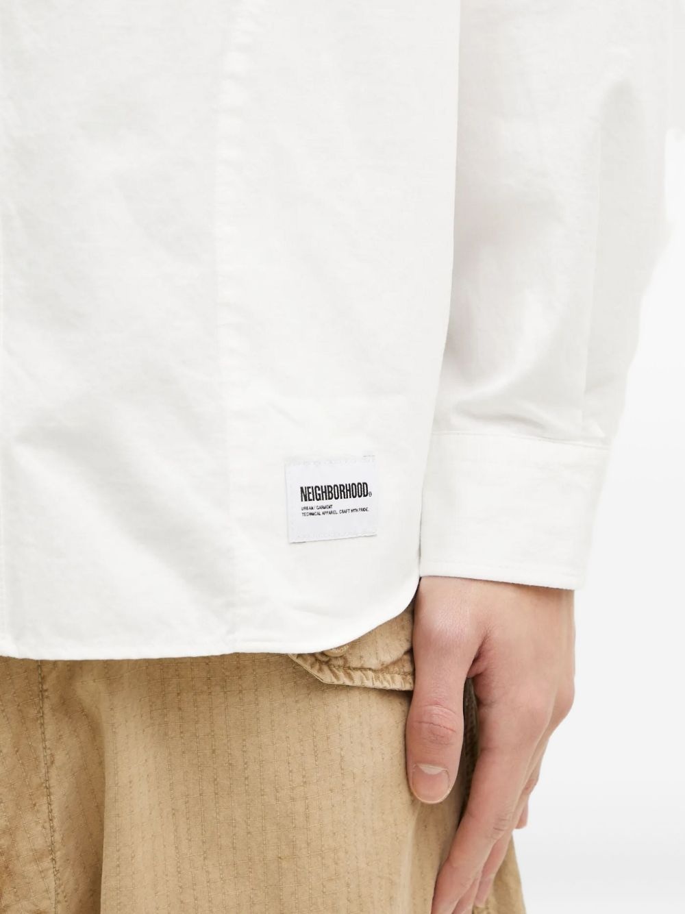 embroidered mandarin-collar shirt - 5