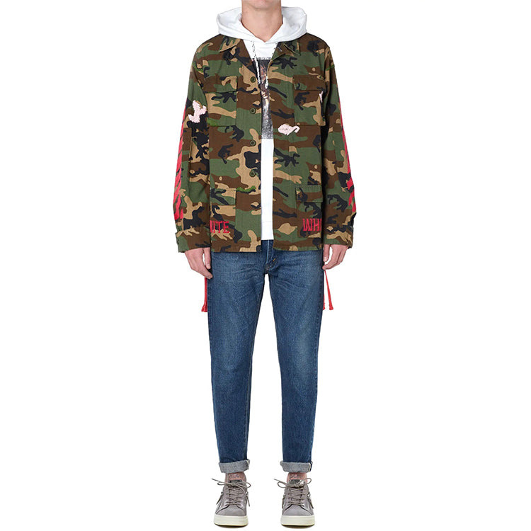Off-White Camouflage Ribbon Jacket Shirt Men's Camouflage OMEA008F150390439920 - 4