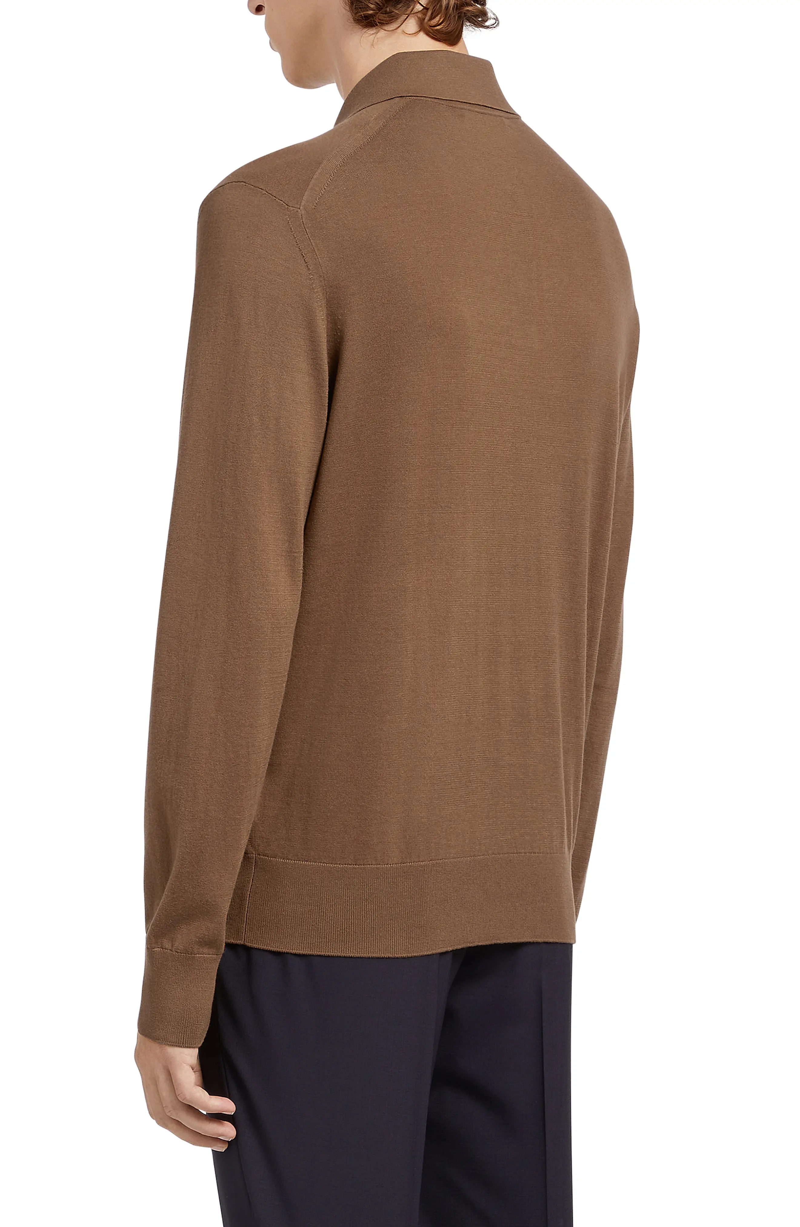 Long Sleeve Cotton & Cashmere Polo - 2