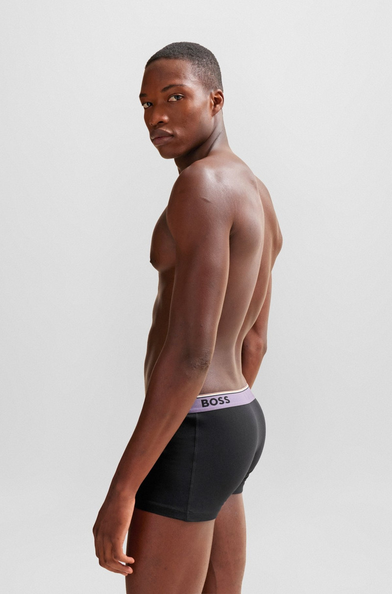 BOSS THREE-PACK OF STRETCH-COTTON TRUNKS WITH LOGO WAISTBANDS outlook