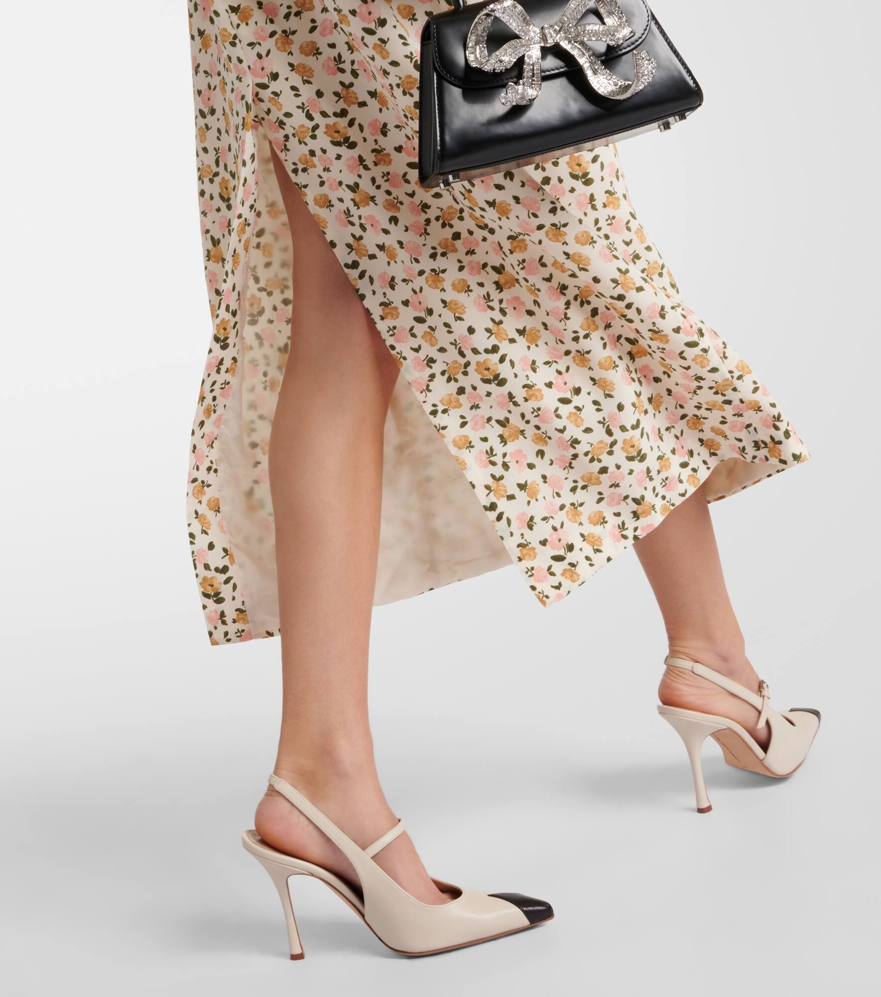 Floral silk midi dress - 5