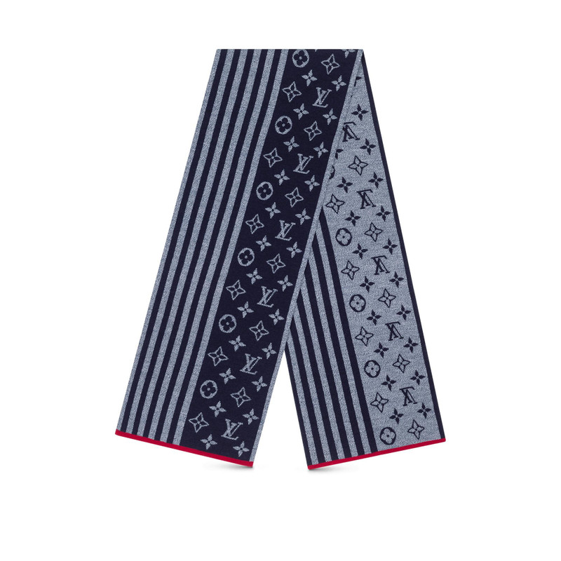 Monogram Stripes Knit Scarf 1