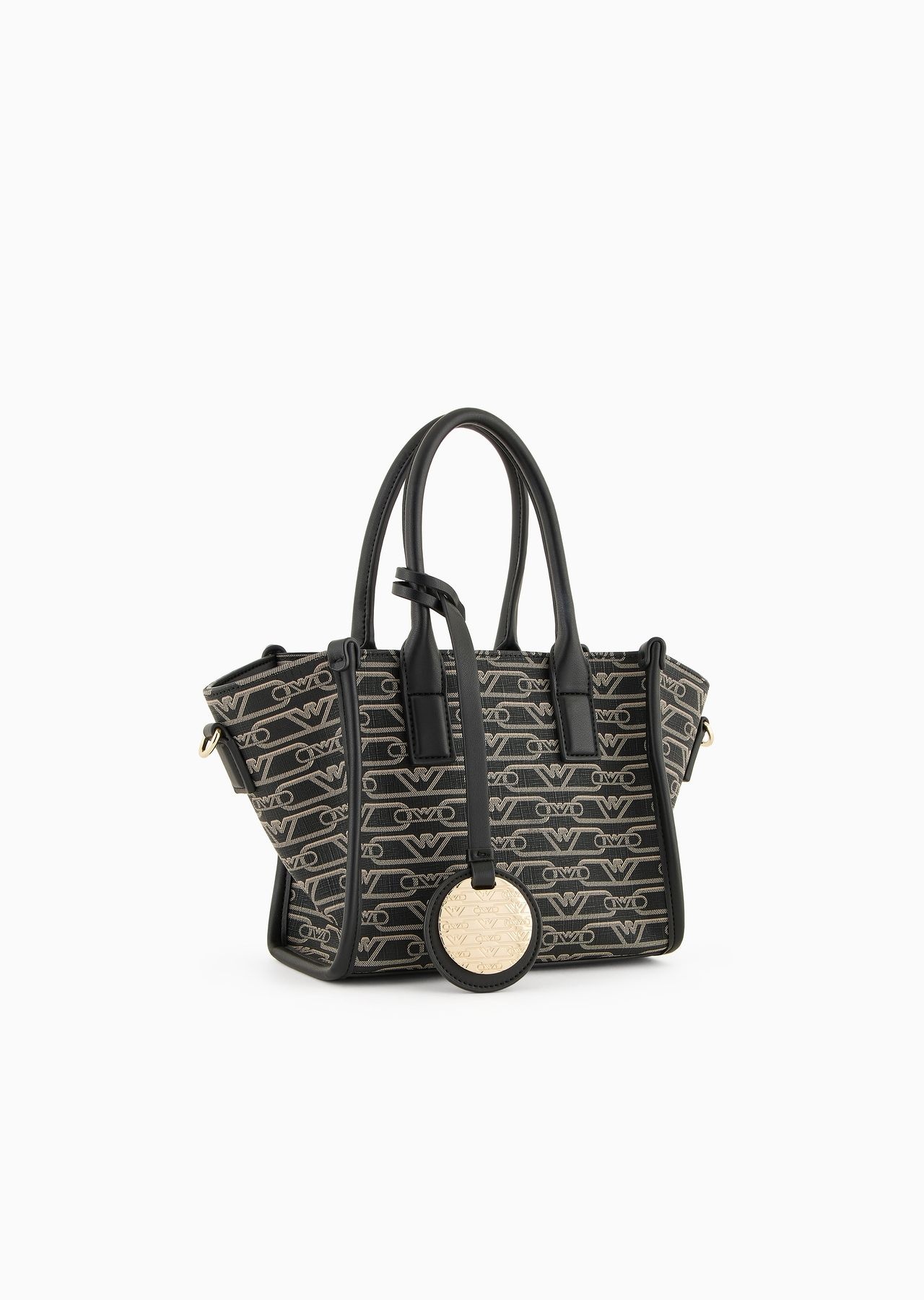 Small shopper bag with all-over monogram print - 2