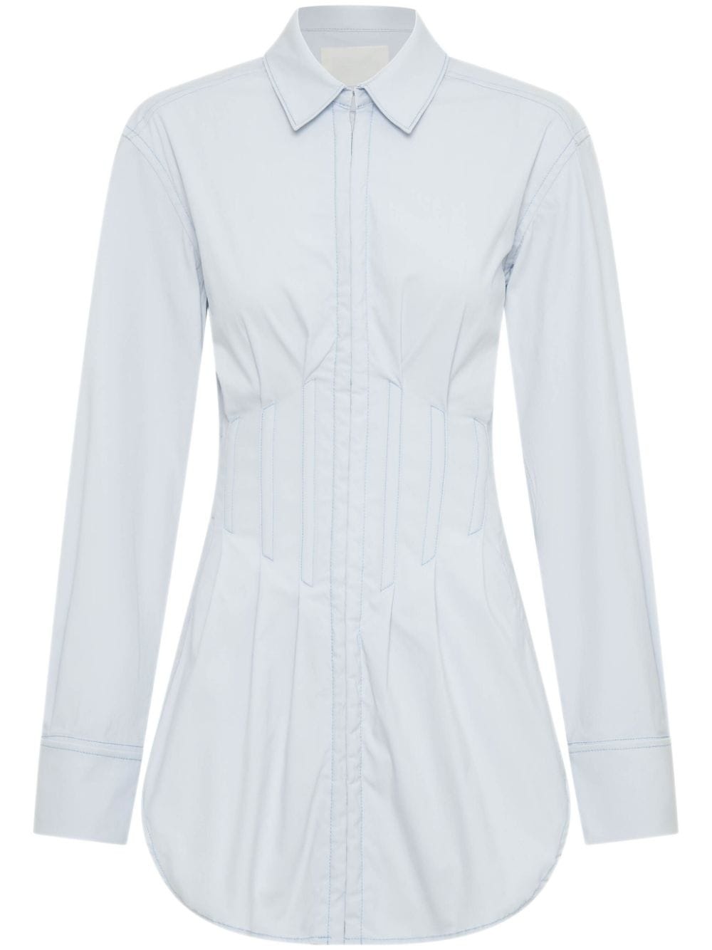 corset-style poplin shirtdress - 1