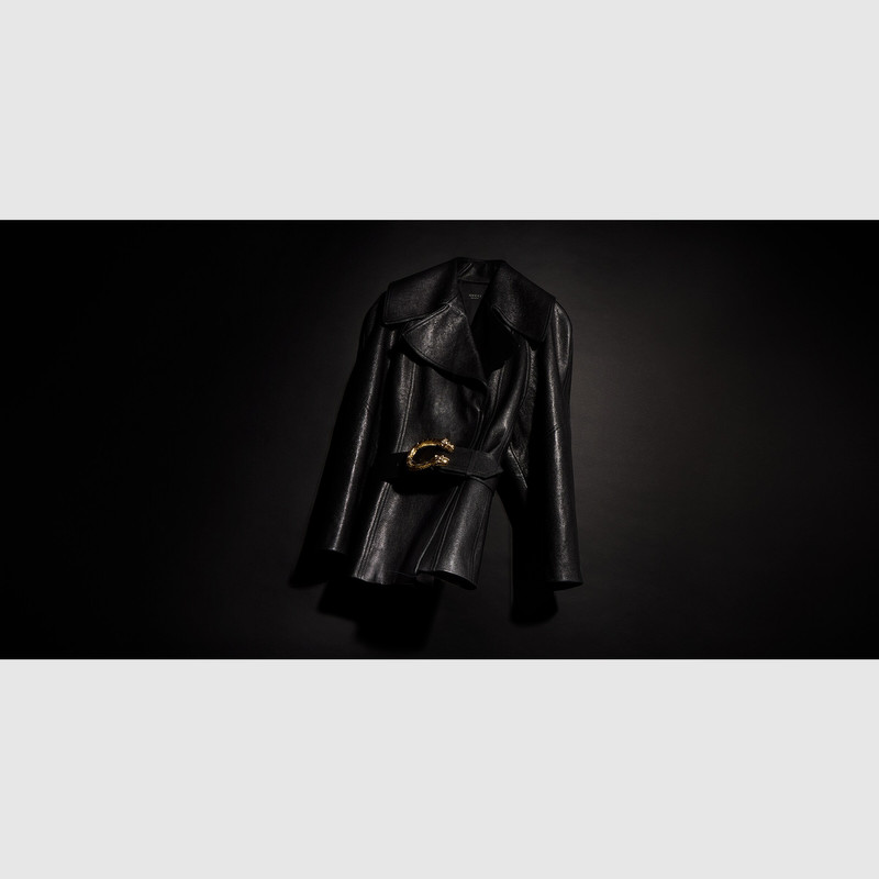 GUCCI Soft grainy leather trench outlook