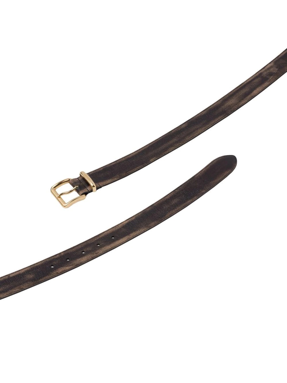 distressed leather belt - 2