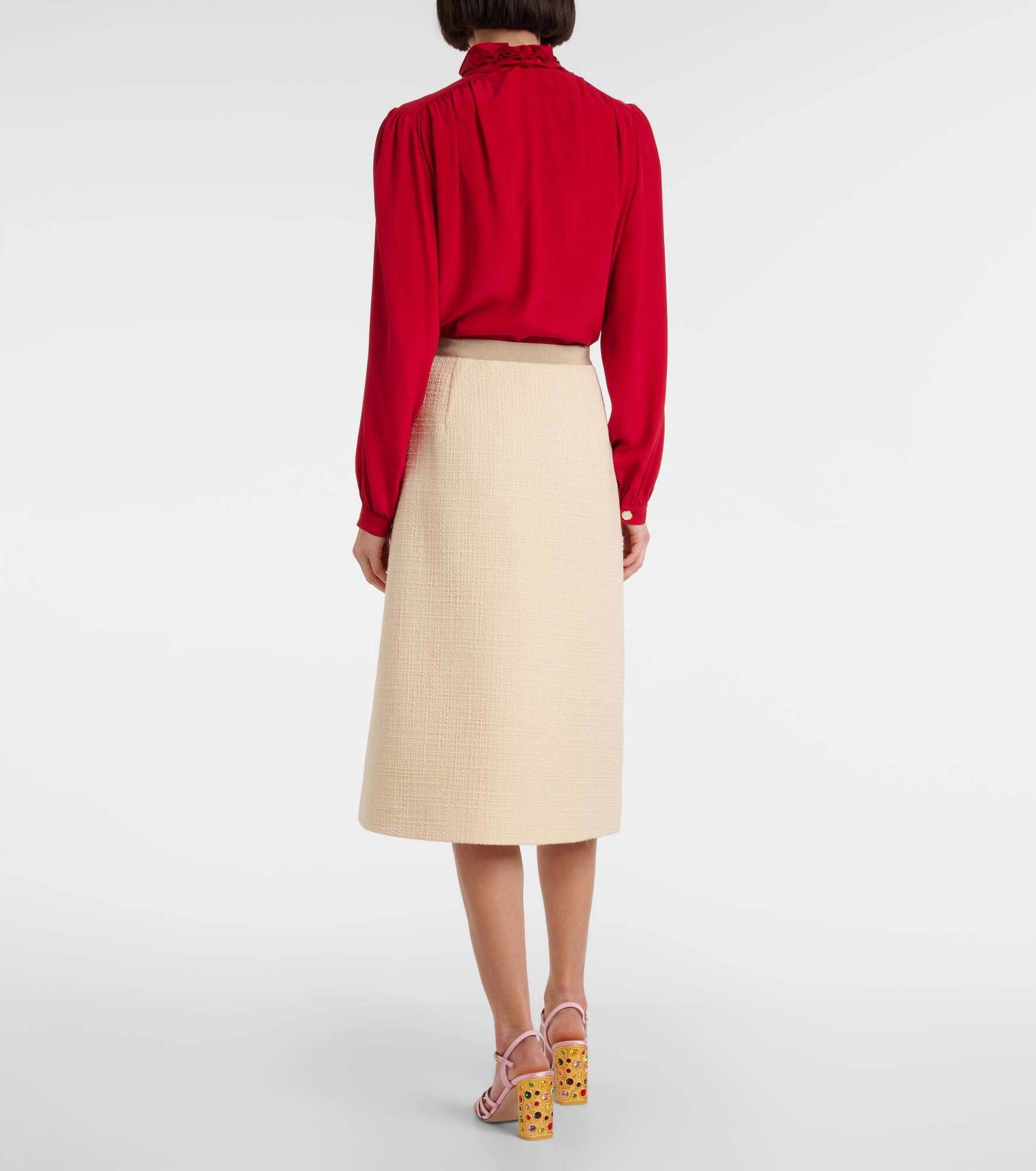 Mossi wool-blend tweed midi skirt - 3
