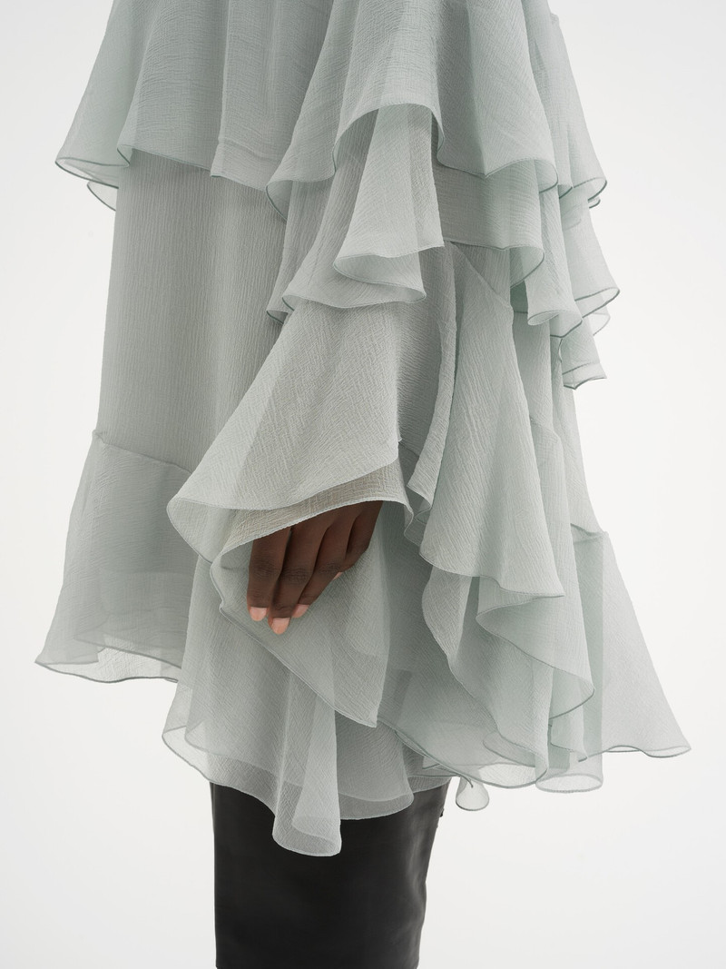 MINI RUFFLED DRESS IN SILK MOUSSELINE 6