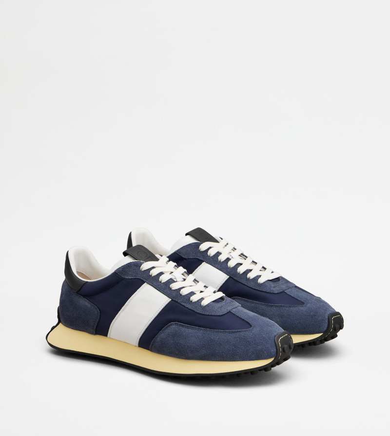 T VINTAGE SNEAKERS IN SUEDE AND TECHNICAL FABRIC - BLUE, WHITE, BLACK 2