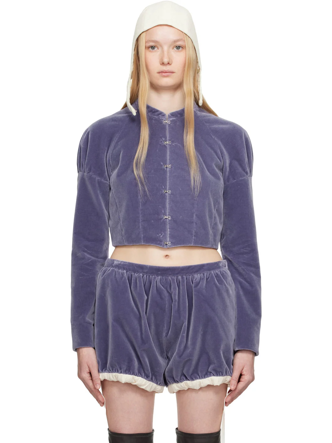 Purple Velvet Bodice Jacket - 1