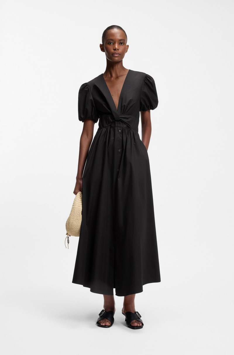 HUGO MAXI DRESS IN COTTON WITH TWIST FRONT outlook