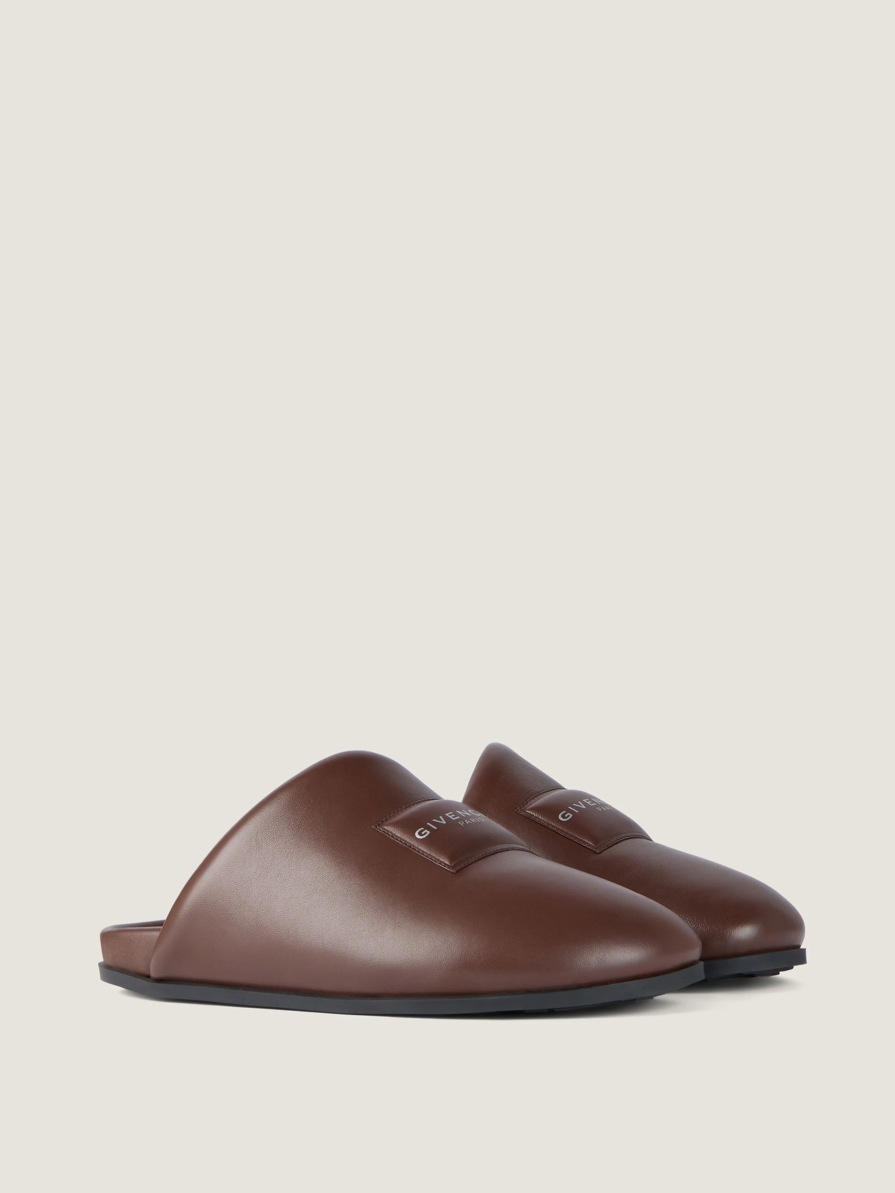 LABEL FLAT MULES IN NAPPA LEATHER - 1