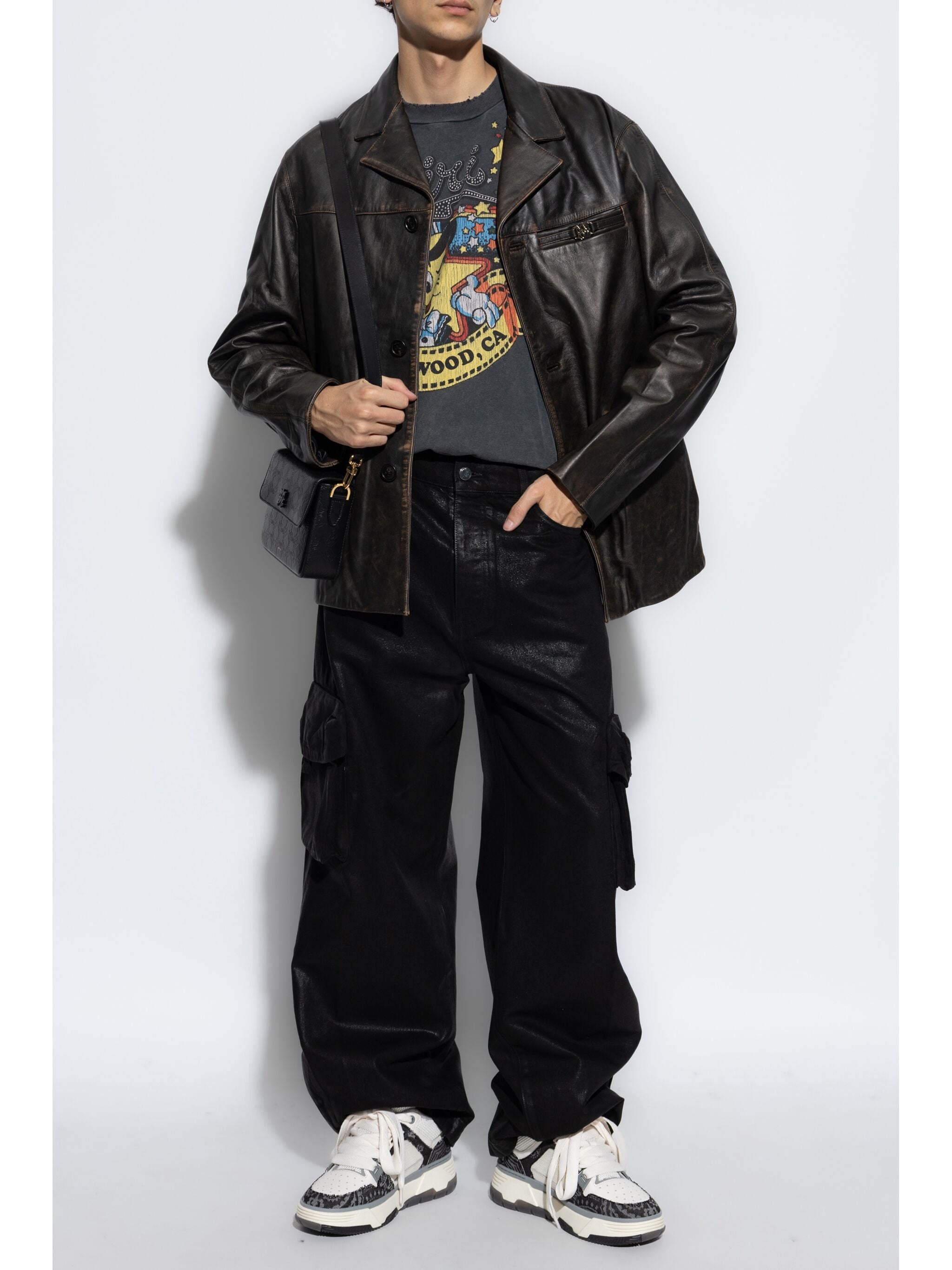 SINGLE-BREASTED LEATHER JACKET - 2