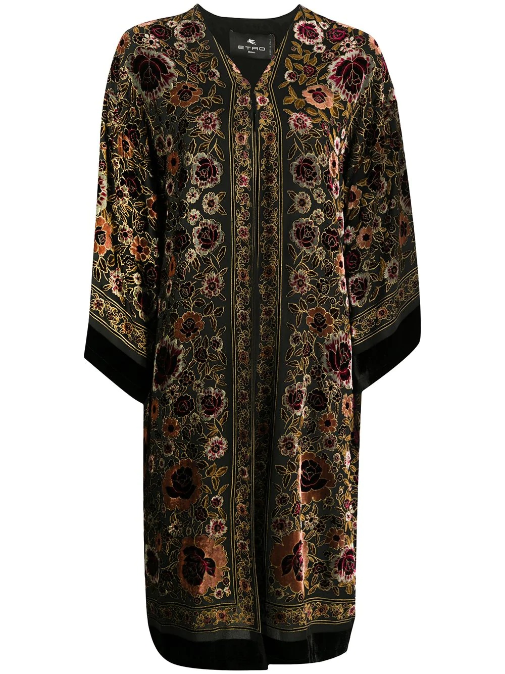 floral silk coat - 1