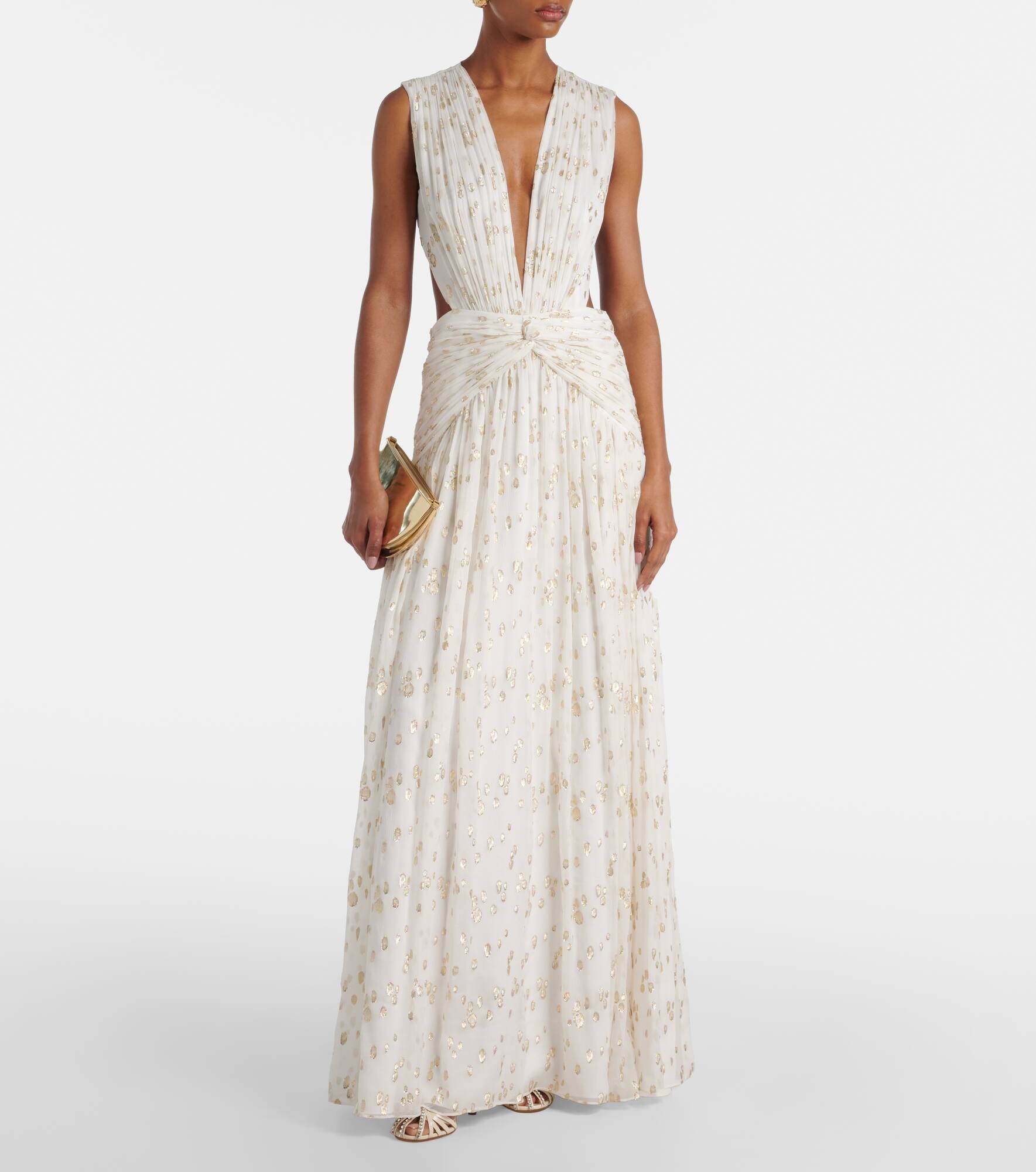Luccia cutout silk jacquard gown - 2