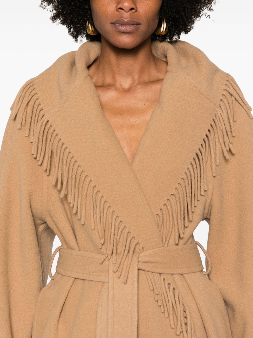 fringed hooded coat - 5