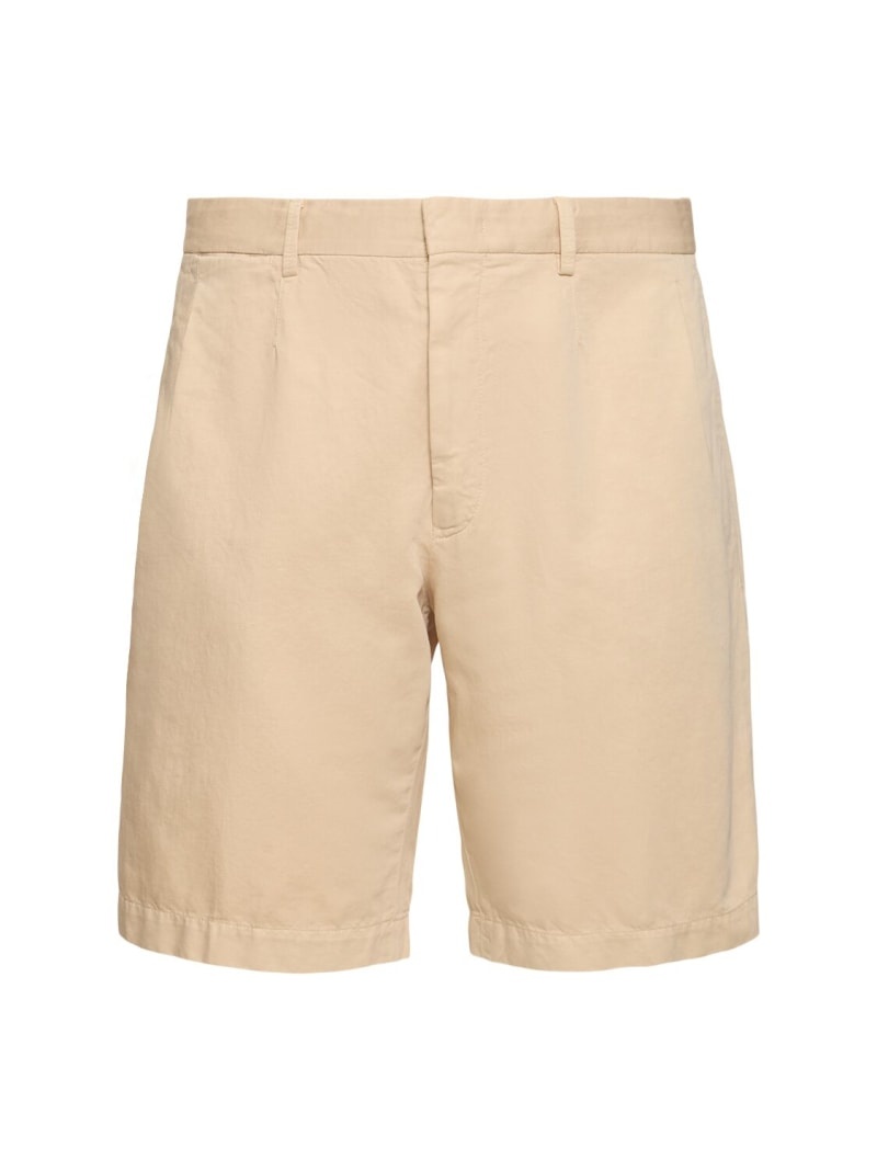 Summer cotton & linen chino shorts - 1