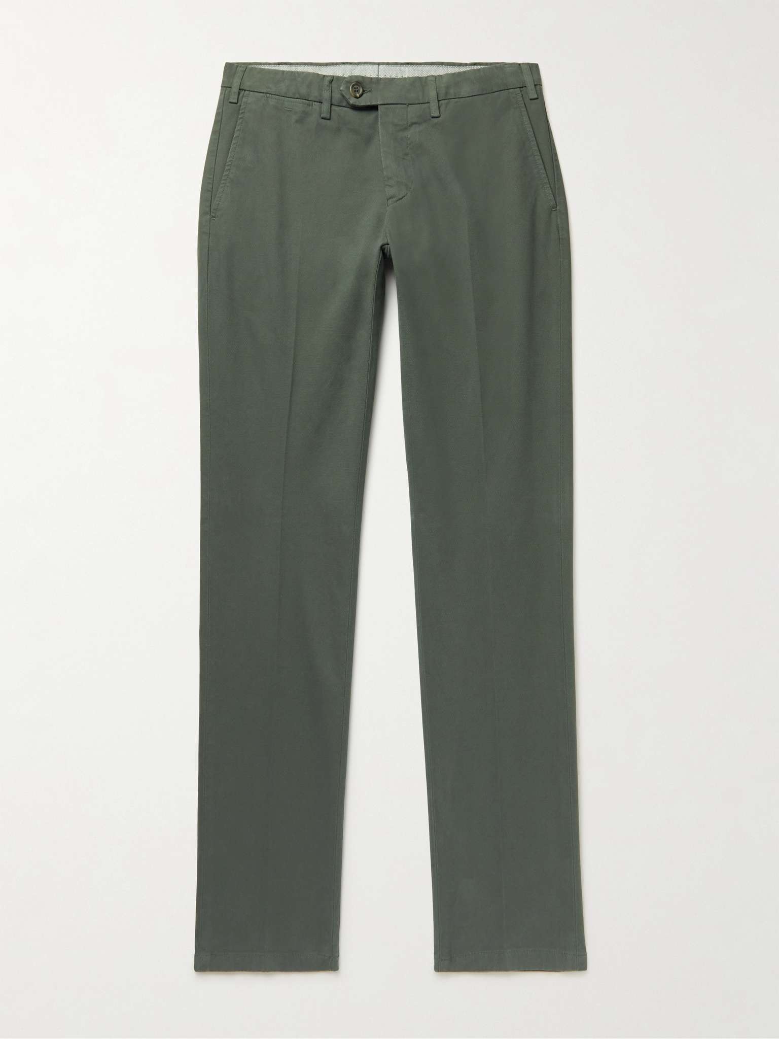 Slim-Fit Stretch-Cotton Jacquard Chinos - 1