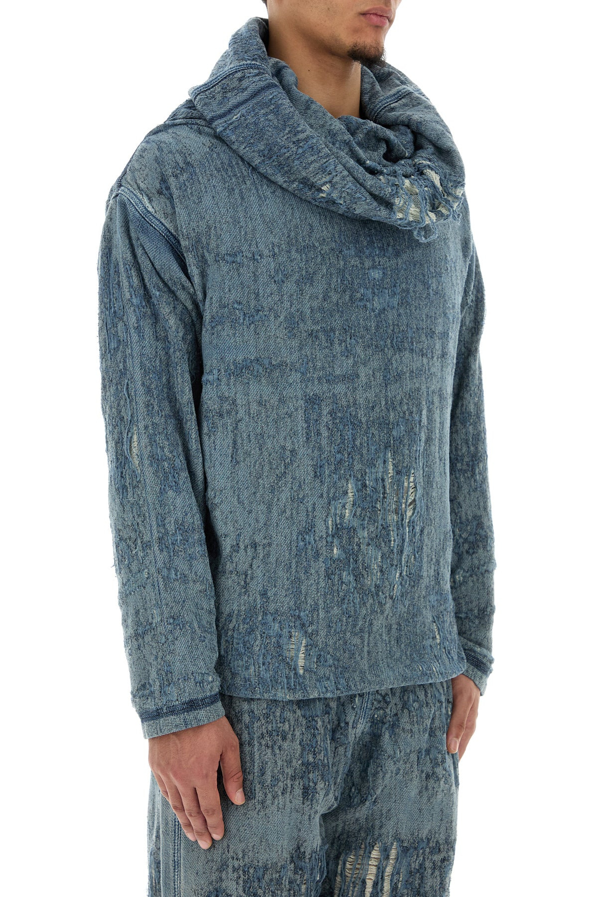 Stretch denim sweatshirt - 3