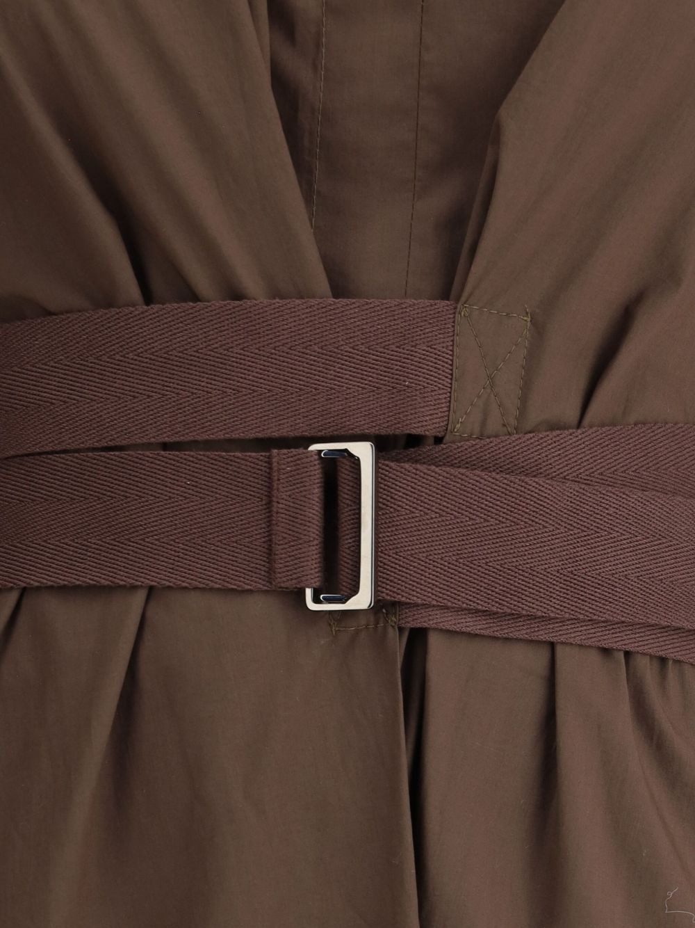 belted cotton midi dress - 3