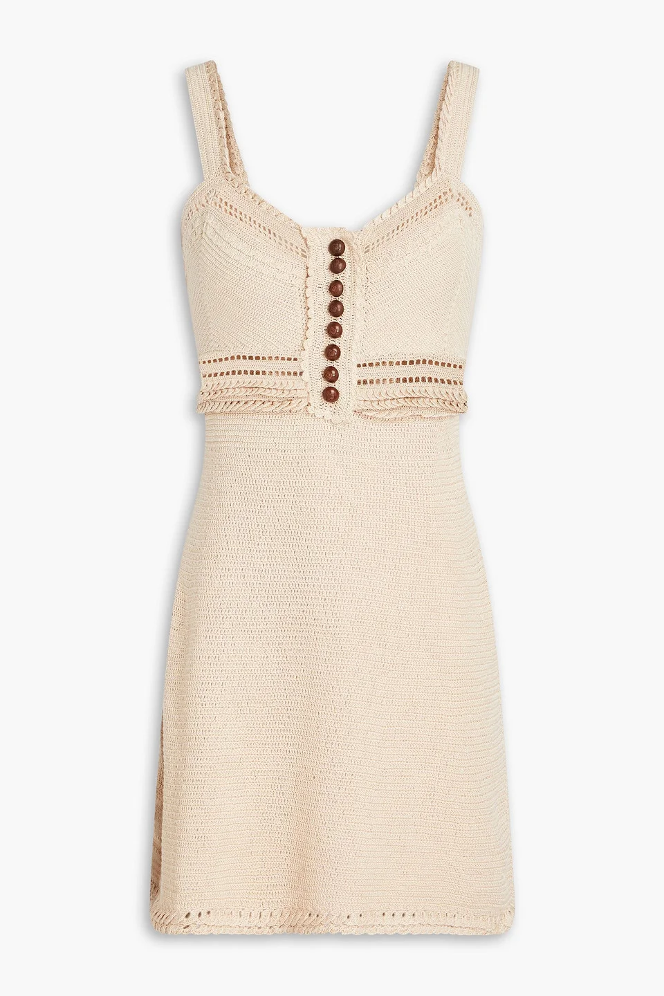 Crocheted cotton mini dress - 1