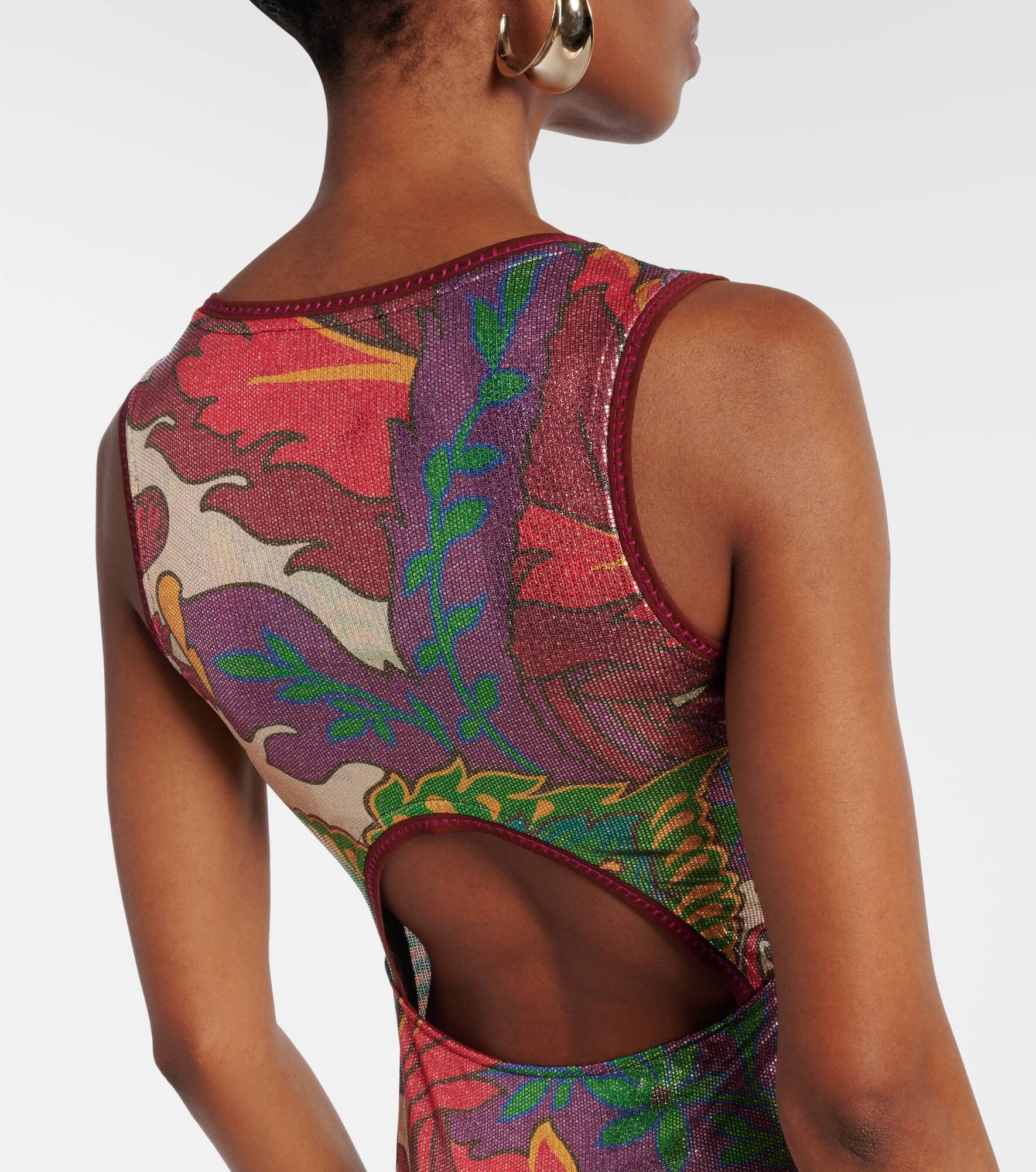 Printed satin maxi dress - 6