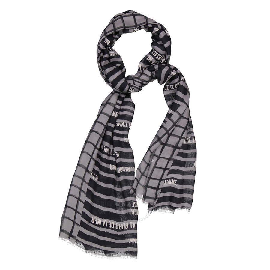 Emporio Armani Grey Logo Detail Modal Scarf - 4