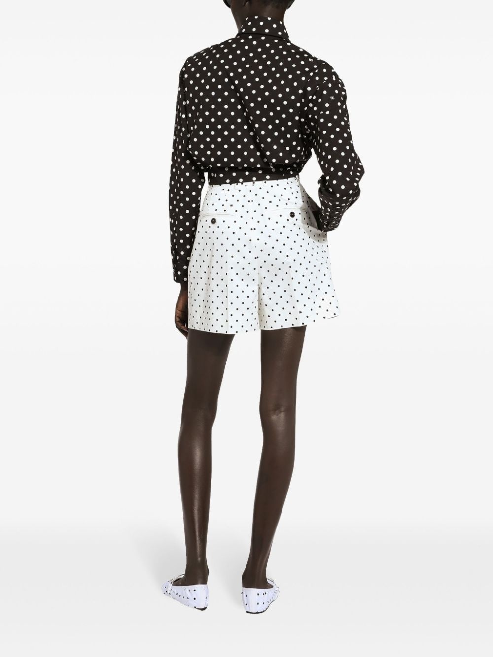 polka-dot cropped shirt - 4