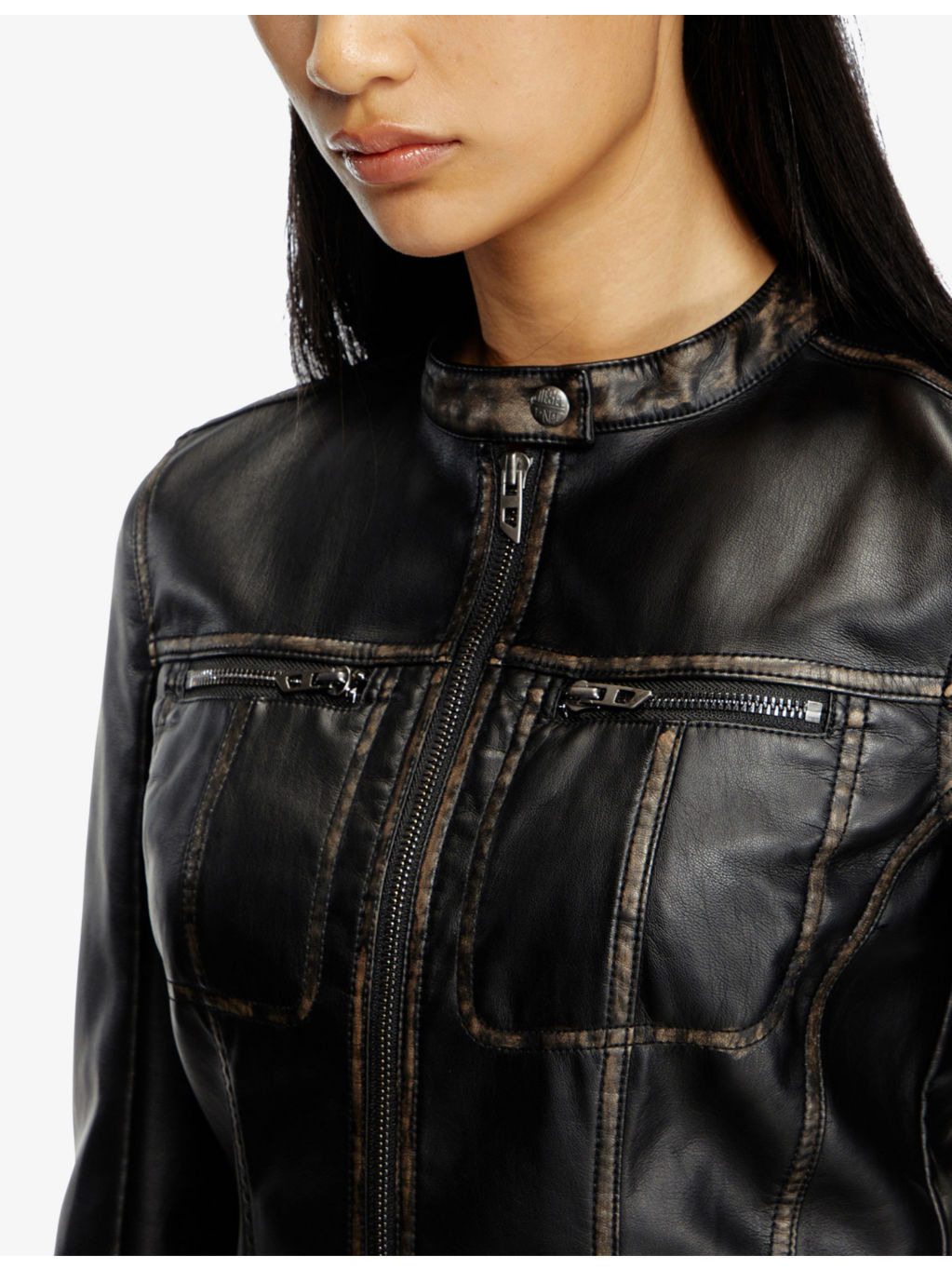 G-Lobe Distressed Faux-Leather Cropped Jacket - 5