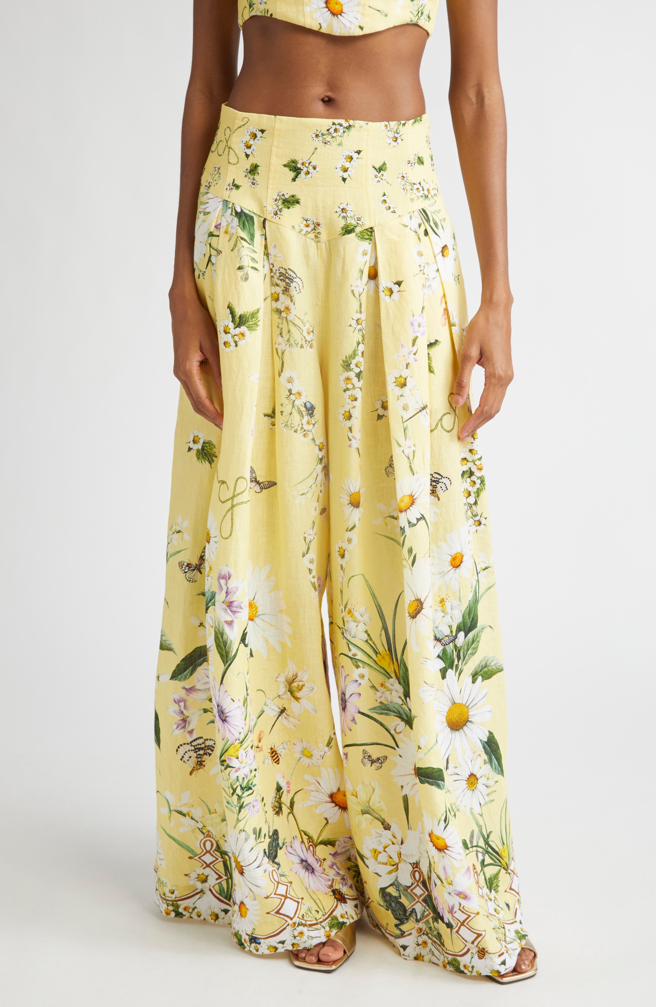 Camilla Daisy Chains Corset Waist Wide Leg Pants at Nordstrom - 1