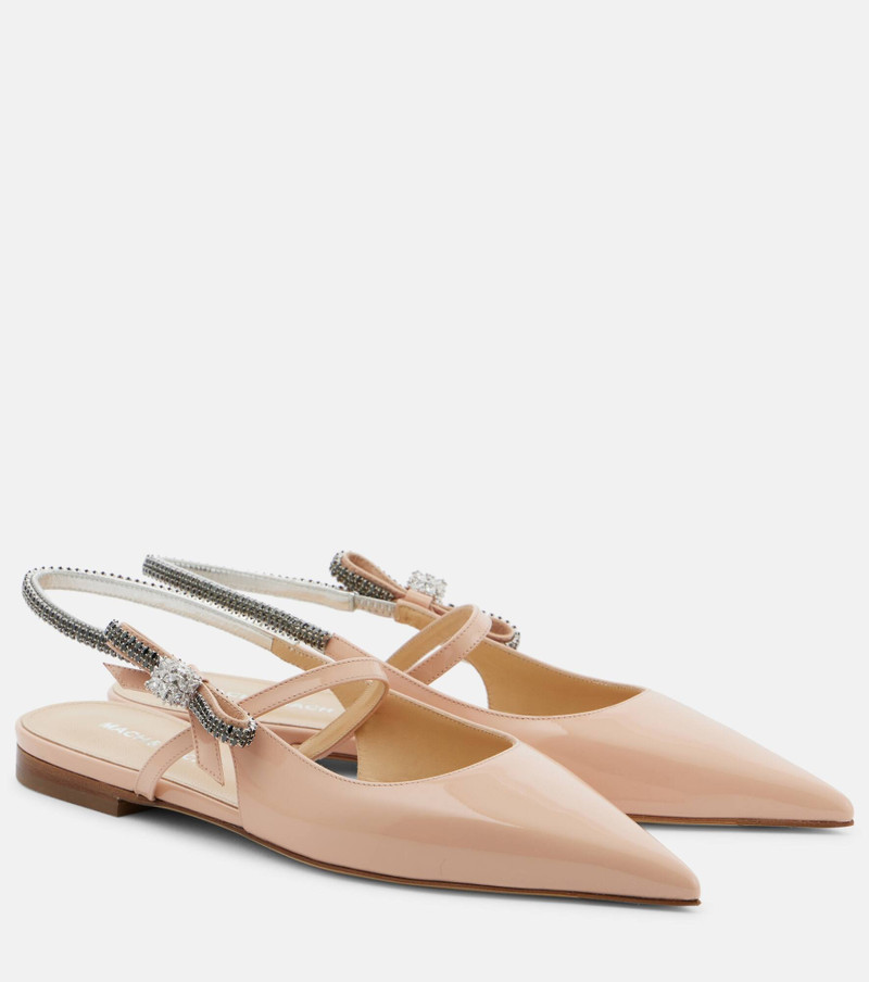 Crystal Cube patent leather slingback flats - 1