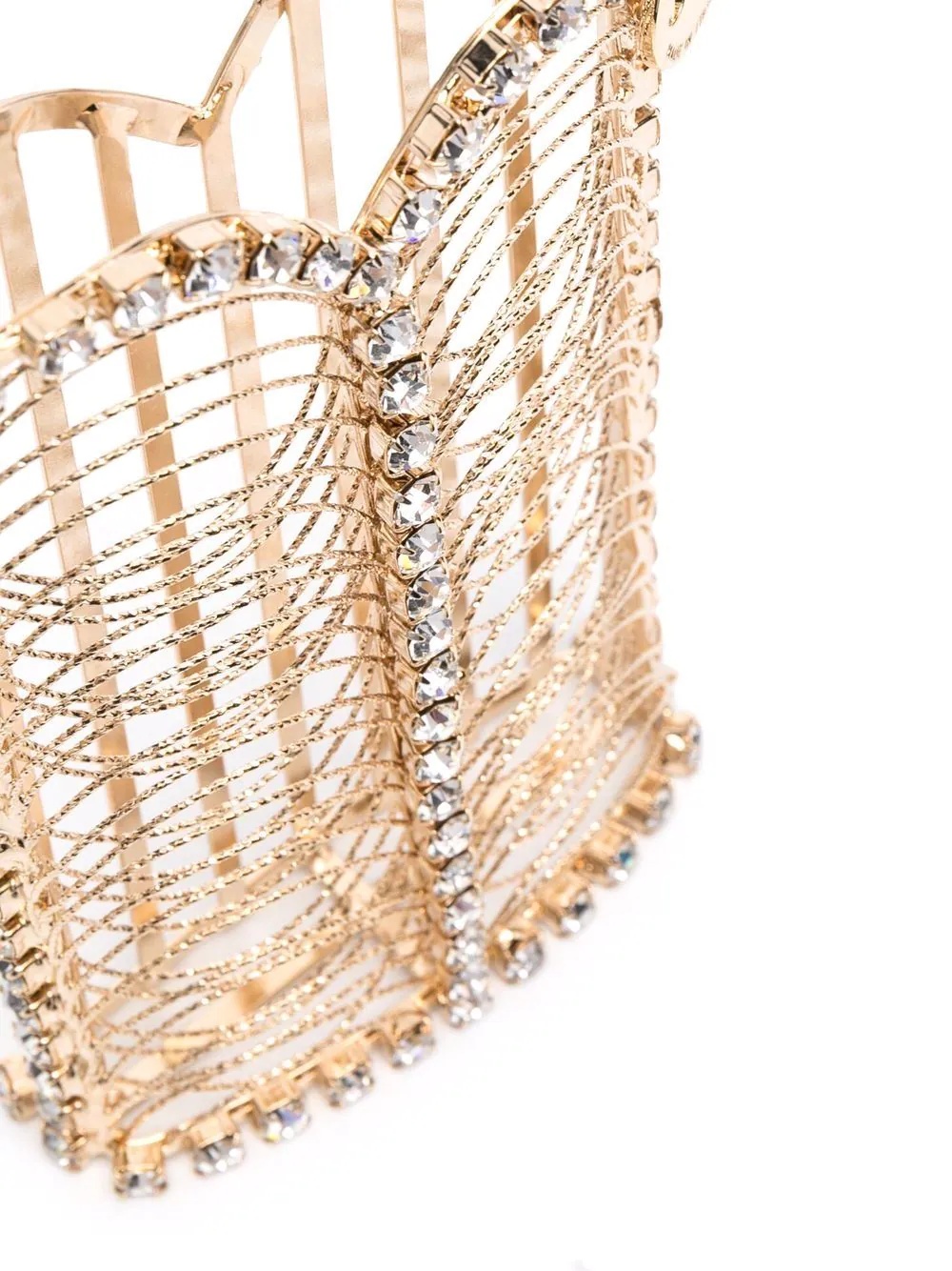 caged crystal-embellished cross-body bag - 5