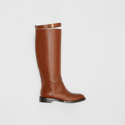 Burberry Monogram Motif Leather Knee-high Boots outlook