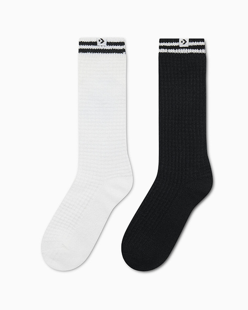 2-Pack Waffle Knit Varsity Crew Socks 1