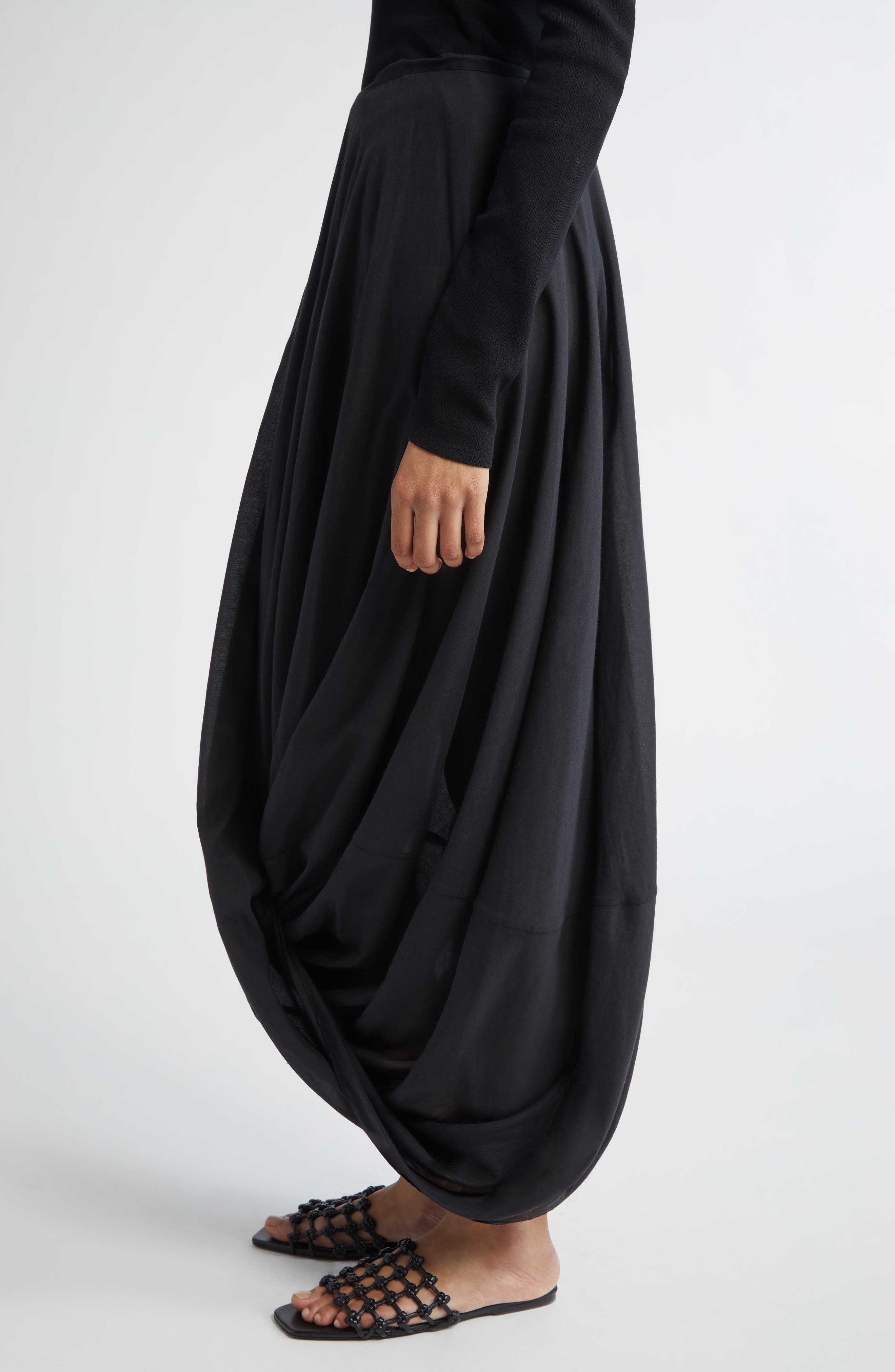 TOTEME Cocoon Maxi Skirt in Black at Nordstrom - 3