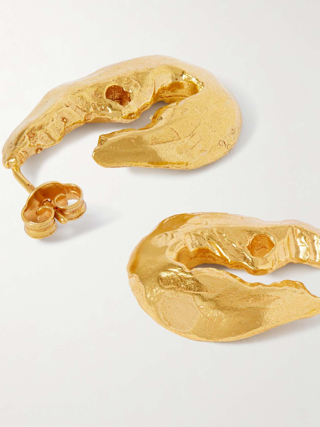 The Gilded Crustacean recycled gold-plated hoop earrings Gold - 3