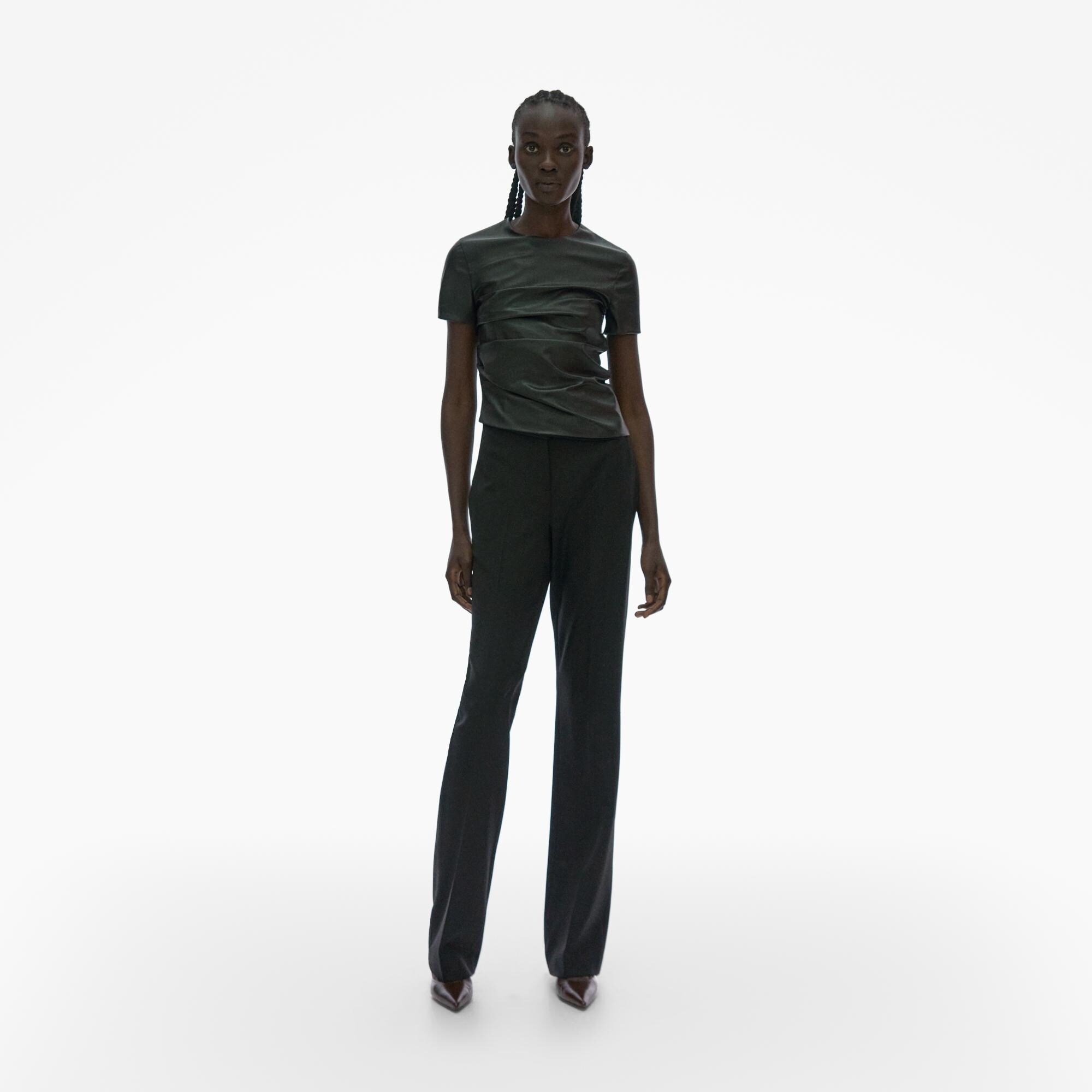 FAUX LEATHER TWIST TEE - 2