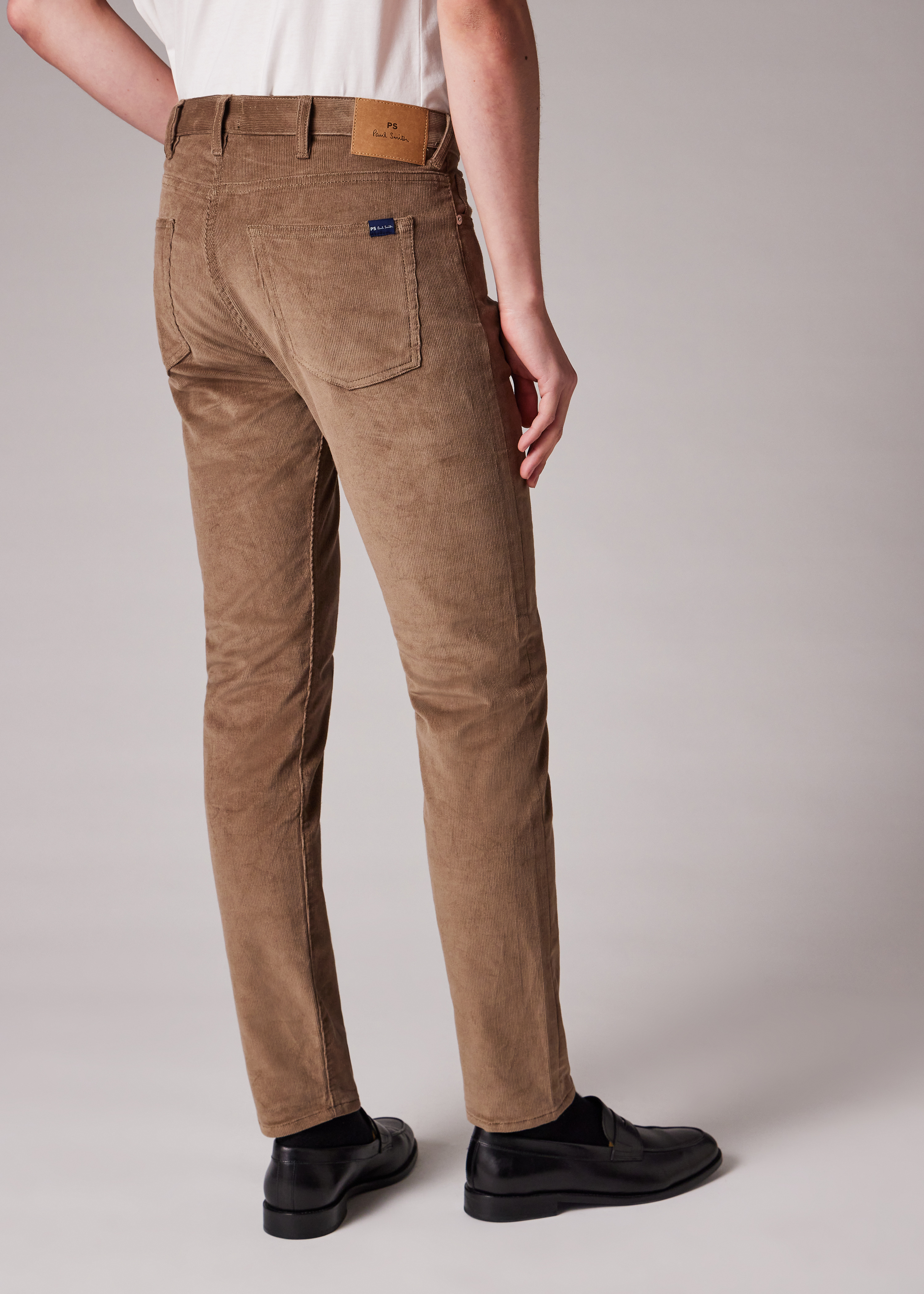 Tapered-Fit Light Brown Corduroy Trousers - 4