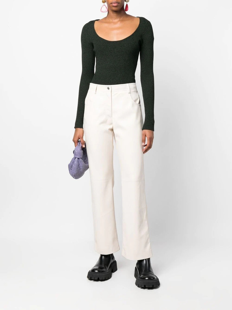 MSGM high-waisted faux-leather trousers outlook